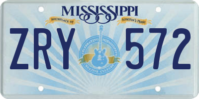 MS license plate ZRY572