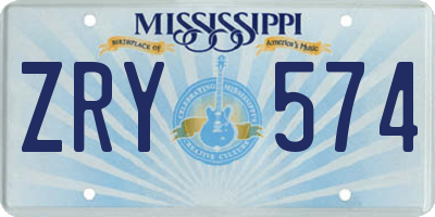 MS license plate ZRY574