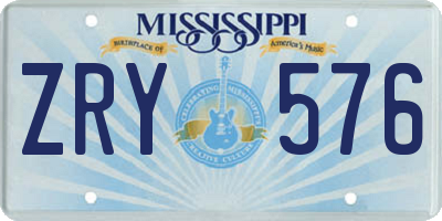 MS license plate ZRY576