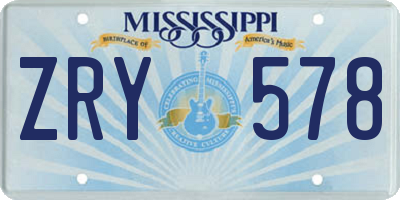 MS license plate ZRY578