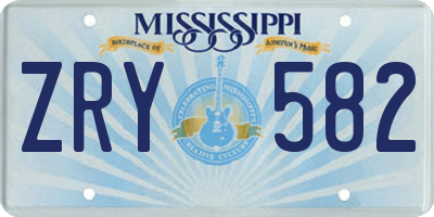 MS license plate ZRY582