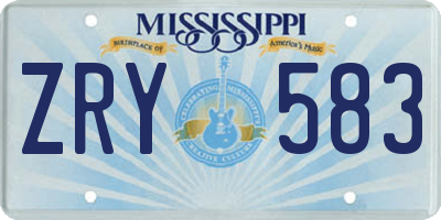 MS license plate ZRY583