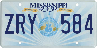 MS license plate ZRY584