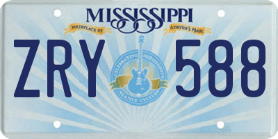 MS license plate ZRY588