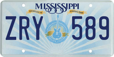 MS license plate ZRY589