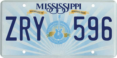 MS license plate ZRY596