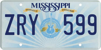 MS license plate ZRY599