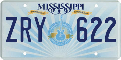 MS license plate ZRY622