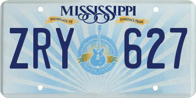 MS license plate ZRY627