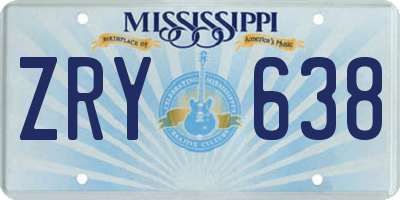 MS license plate ZRY638