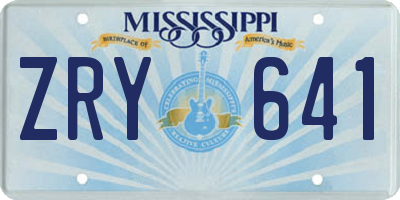 MS license plate ZRY641