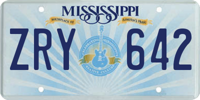 MS license plate ZRY642