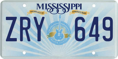 MS license plate ZRY649