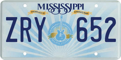 MS license plate ZRY652