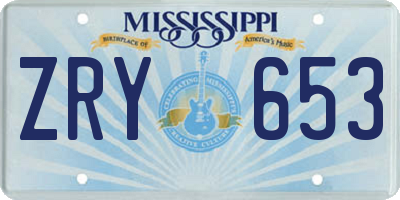 MS license plate ZRY653