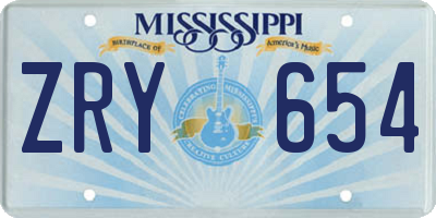 MS license plate ZRY654