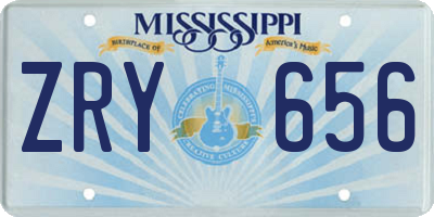 MS license plate ZRY656