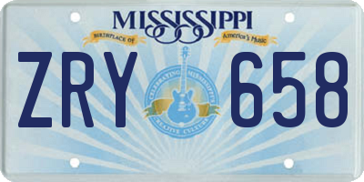 MS license plate ZRY658