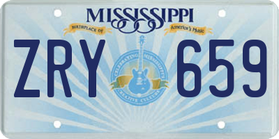 MS license plate ZRY659