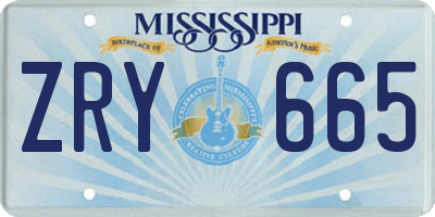 MS license plate ZRY665