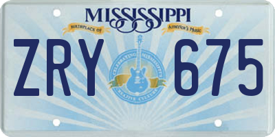 MS license plate ZRY675