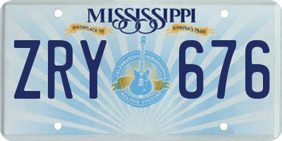 MS license plate ZRY676
