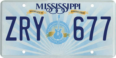 MS license plate ZRY677