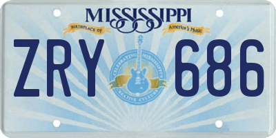 MS license plate ZRY686