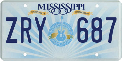 MS license plate ZRY687