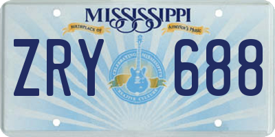 MS license plate ZRY688