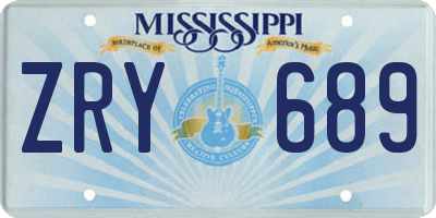 MS license plate ZRY689