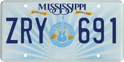 MS license plate ZRY691