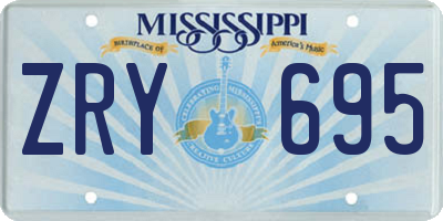 MS license plate ZRY695