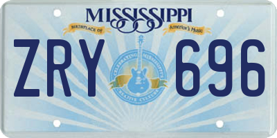 MS license plate ZRY696