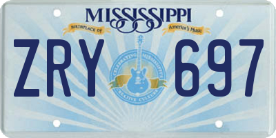 MS license plate ZRY697