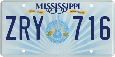 MS license plate ZRY716