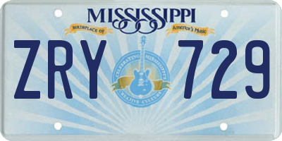 MS license plate ZRY729