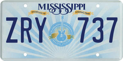 MS license plate ZRY737