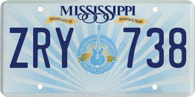 MS license plate ZRY738