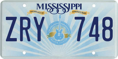MS license plate ZRY748