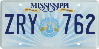 MS license plate ZRY762