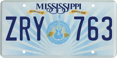 MS license plate ZRY763