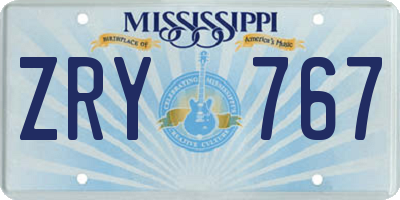 MS license plate ZRY767