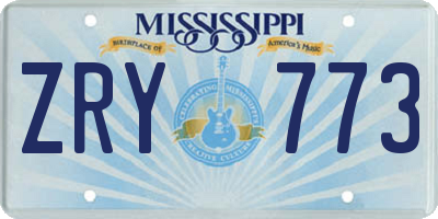 MS license plate ZRY773