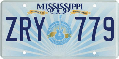 MS license plate ZRY779