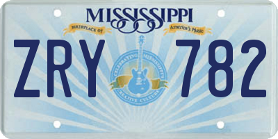 MS license plate ZRY782