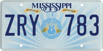 MS license plate ZRY783