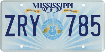 MS license plate ZRY785