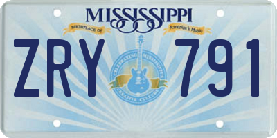 MS license plate ZRY791