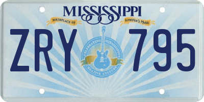 MS license plate ZRY795